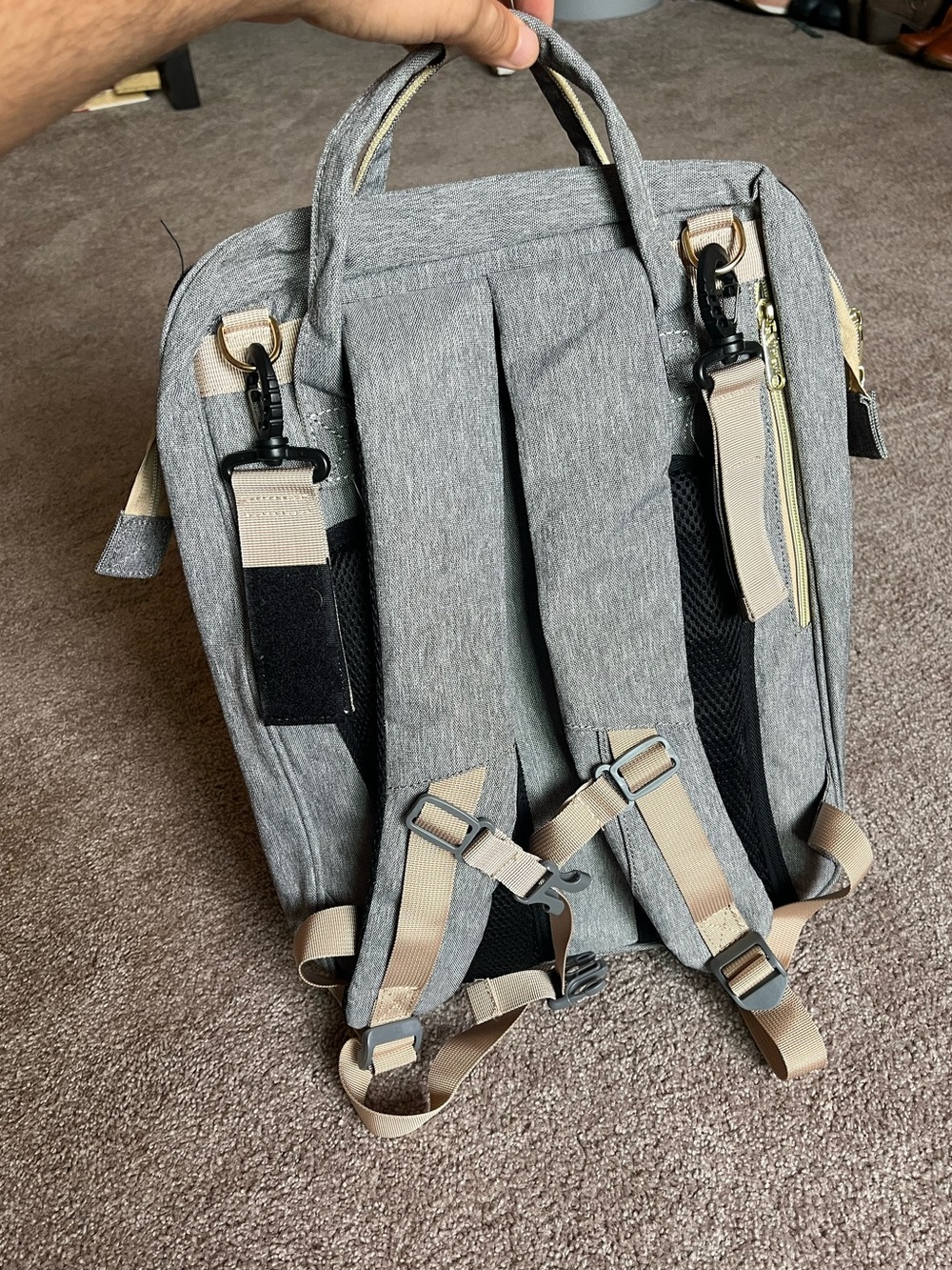 Lil’ Riley Grey Diaper Bag Backpack - Picture 5 of 6